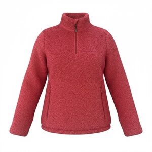 Cozy Red Quarter-Zip Fleece Pullover
